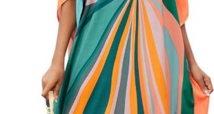 Our Honest Take on the Irregular Print Rainbow Stripe Kaftan Cover-Up