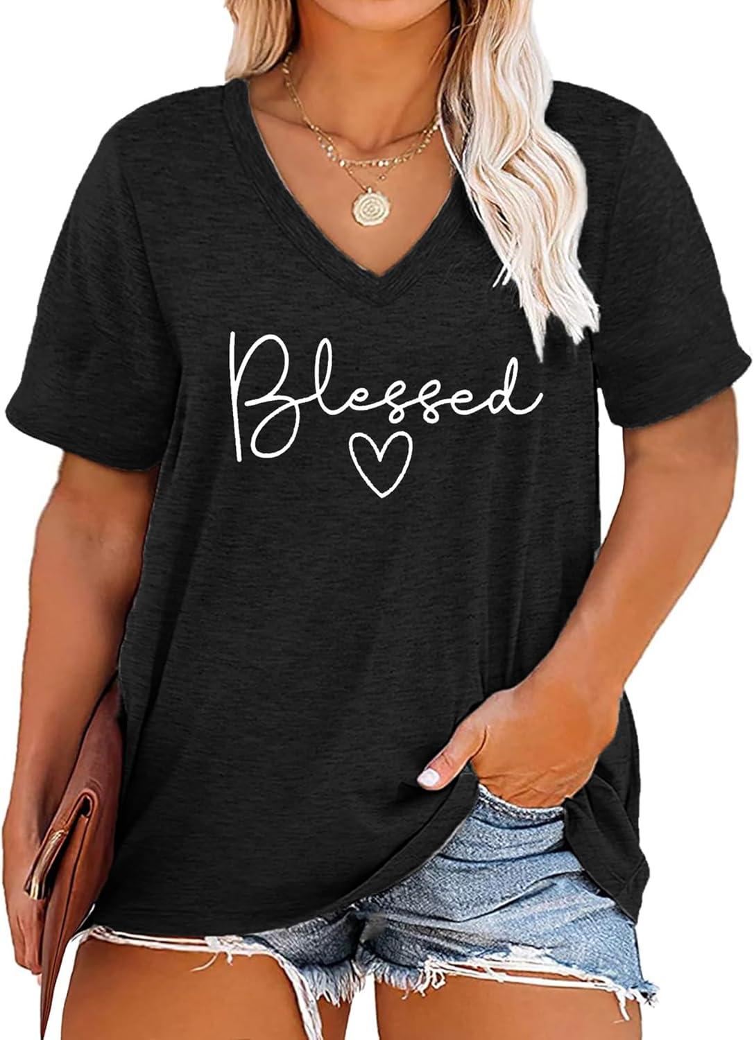 Why We Love the Plus Size Blessed V-Neck Summer Tees