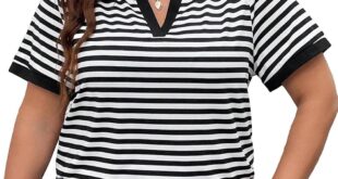 Our Thoughts on the Floerns Plus Size Striped Tee in 2XL