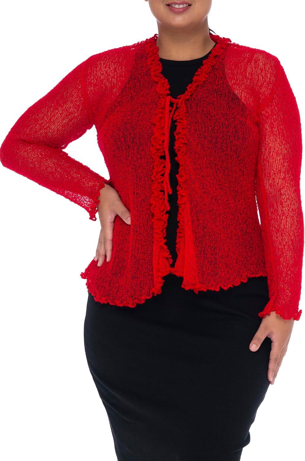 Our Take on the Back From Bali Plus Size Sheer Ruffle Shrug Review