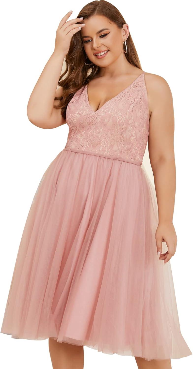 Our Honest Take on the Plus Size Floral Lace Tulle Midi Dress
