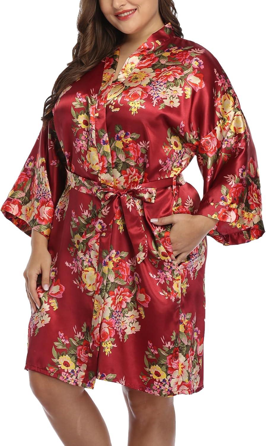 Our Honest Take on the Plus Size Floral Satin Kimono Robe