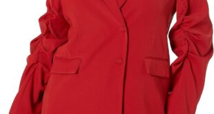Why We’re Loving The Drop’s Flame Scarlet Ruched Sleeve Blazer