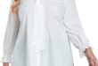 Why We Love the Plus Size Vintage Bow Tie Neck Blouse