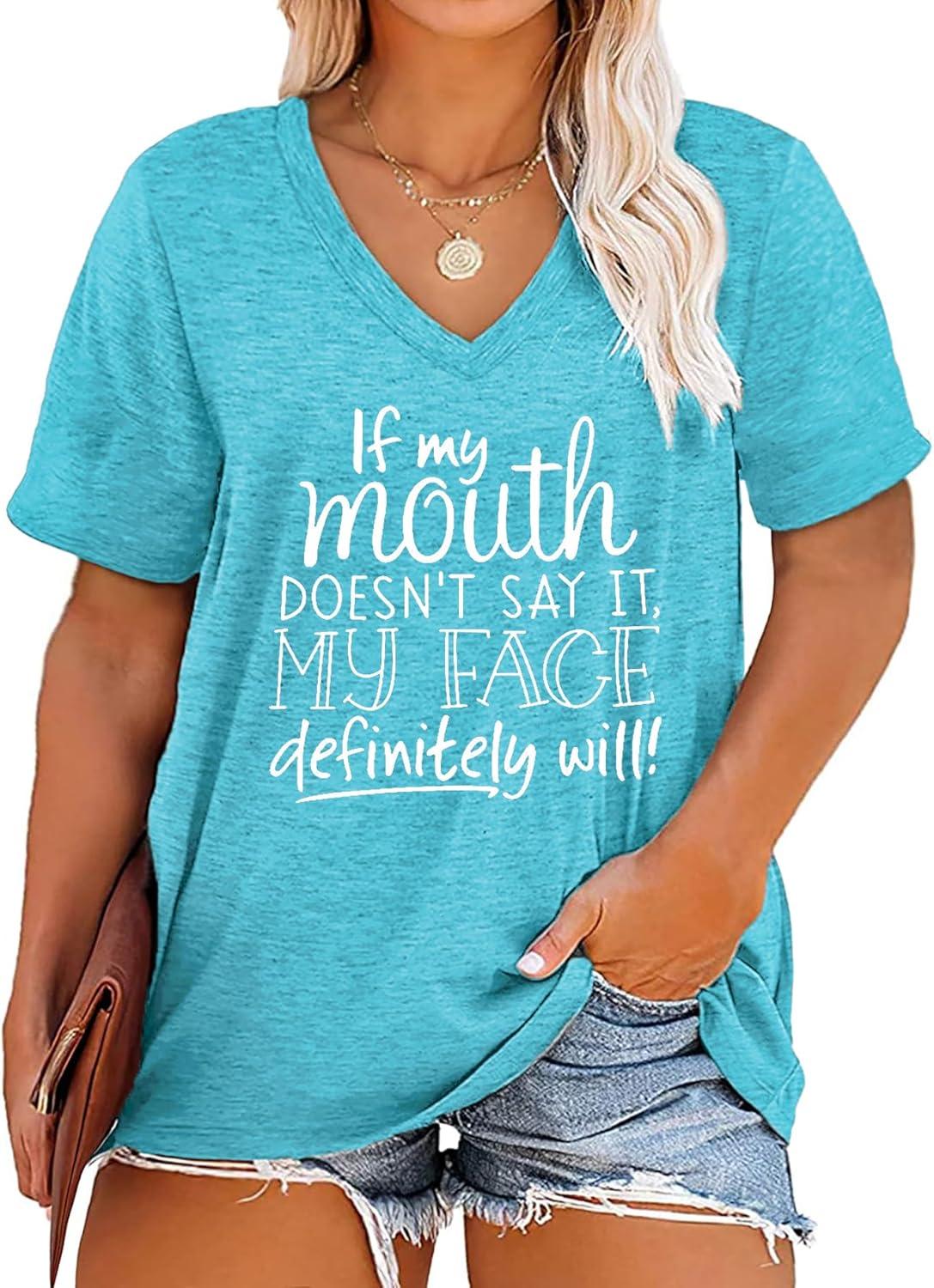 Why We Love These Plus Size Sarcastic V Neck Summer Tees