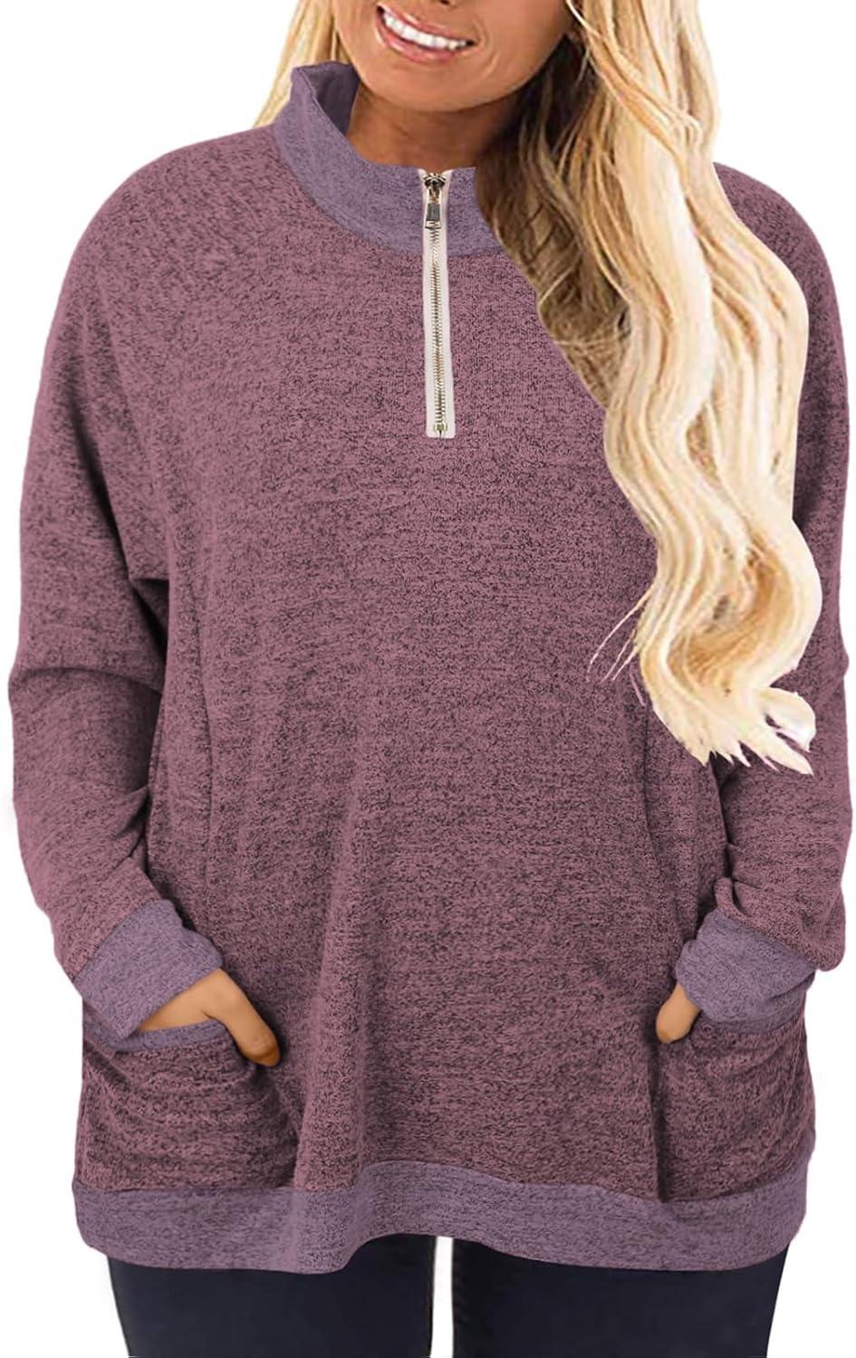 Why We Love the DOLNINE Plus Size Half-Zip Sweatshirt with Pockets