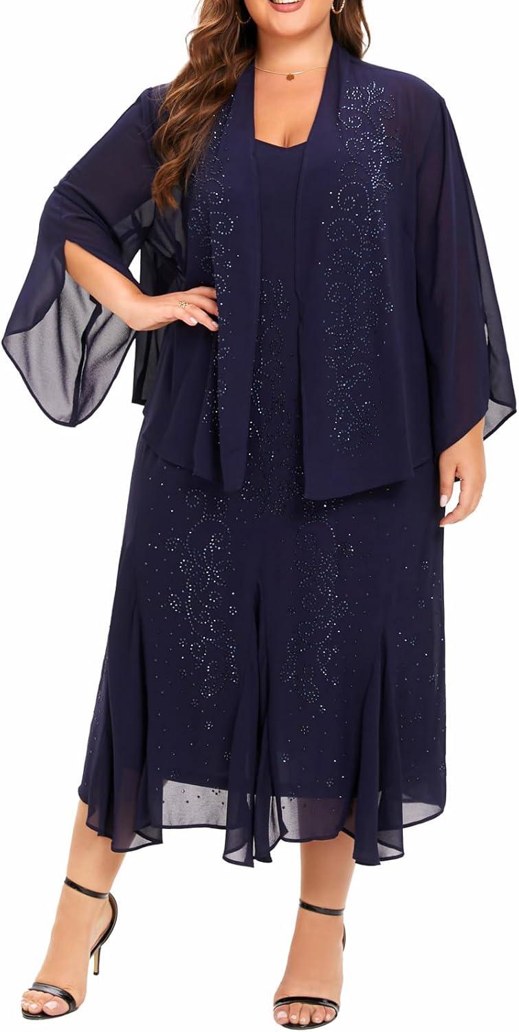 Finding Elegance Together: Our Review of Plus Size Chiffon Jacket Dress