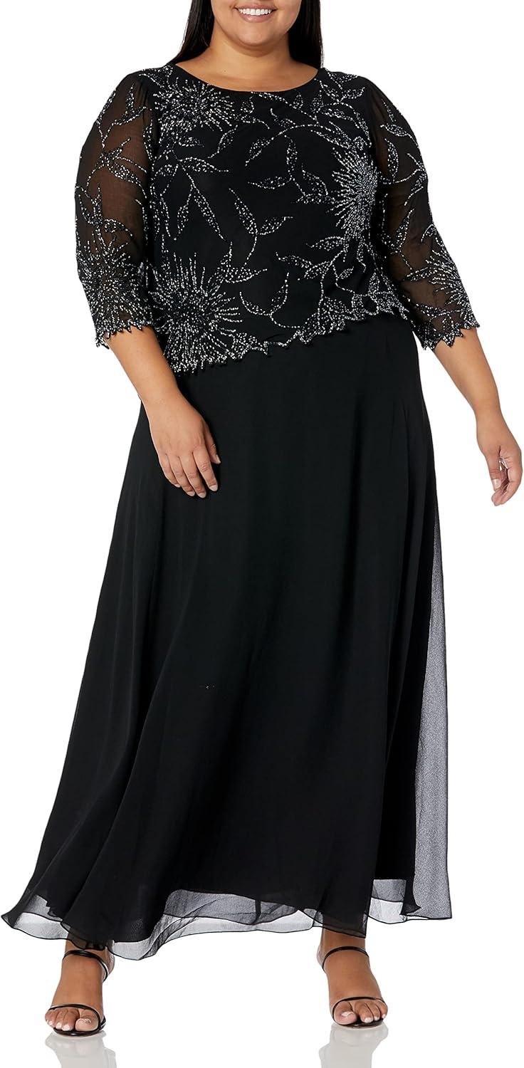 Our Honest Take on the J Kara Plus Size Scoop Neck Long Dress