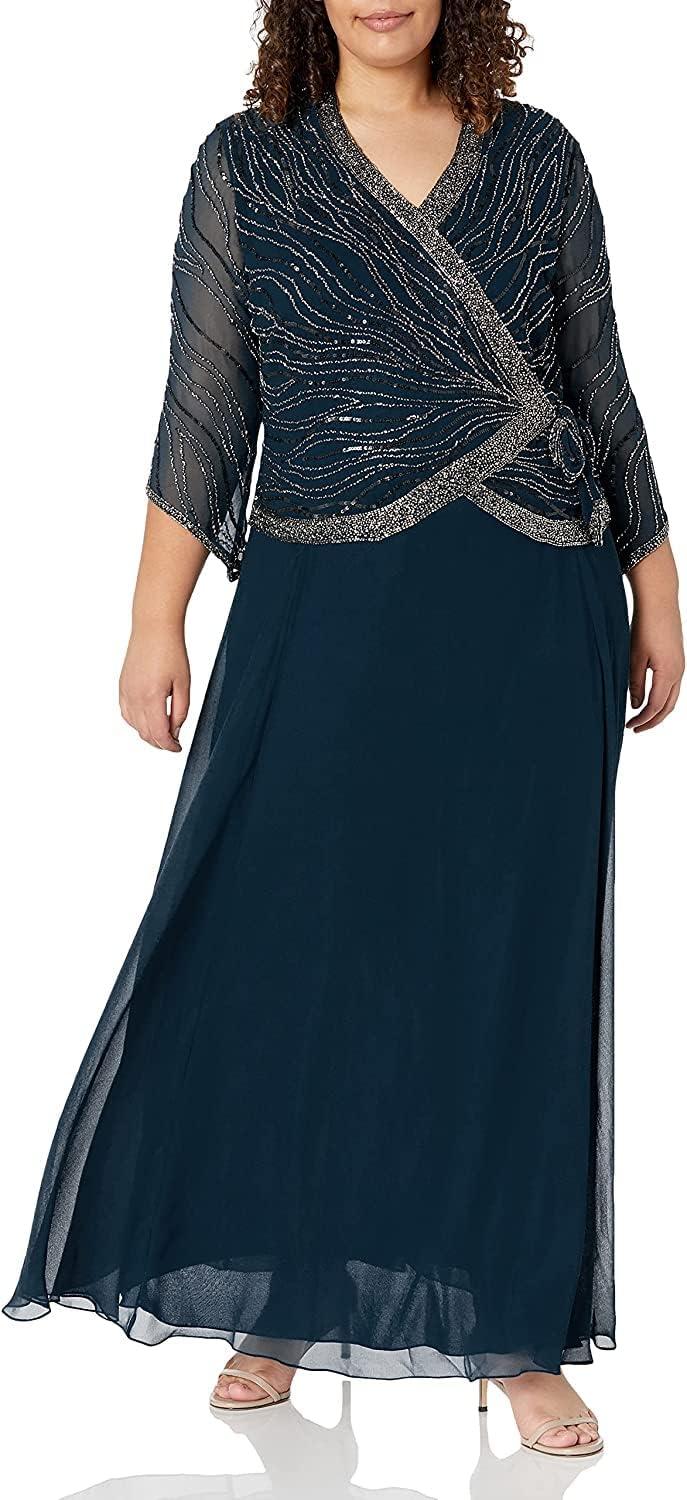 Our Take on the J Kara Pop Over Plus Size Gown: Elegant and Embellished