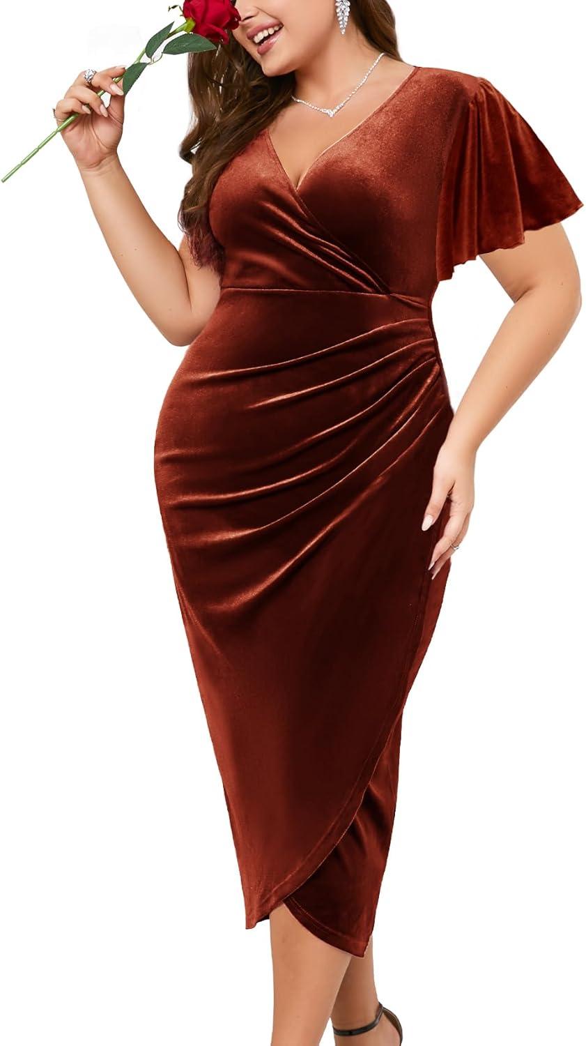 ZOMVA Plus Size Velvet Wrap Dress: Our Elegant Party Pick