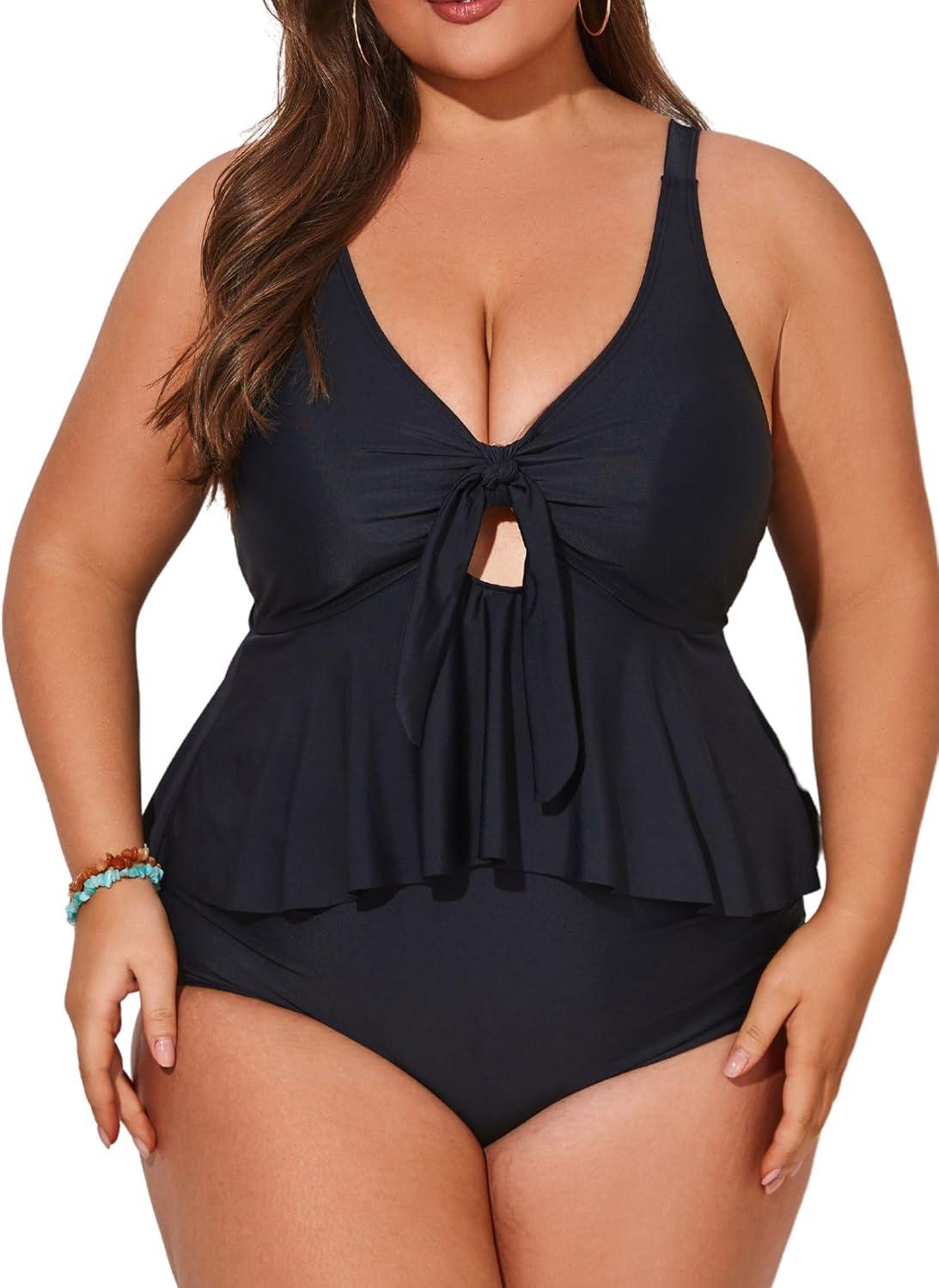 Why We Love the Hanna Nikole Plus Size Tie Tankini Set