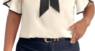 Our Take on the Plus Size Bow Tie Neck Office Blouse: Stylish & Smart