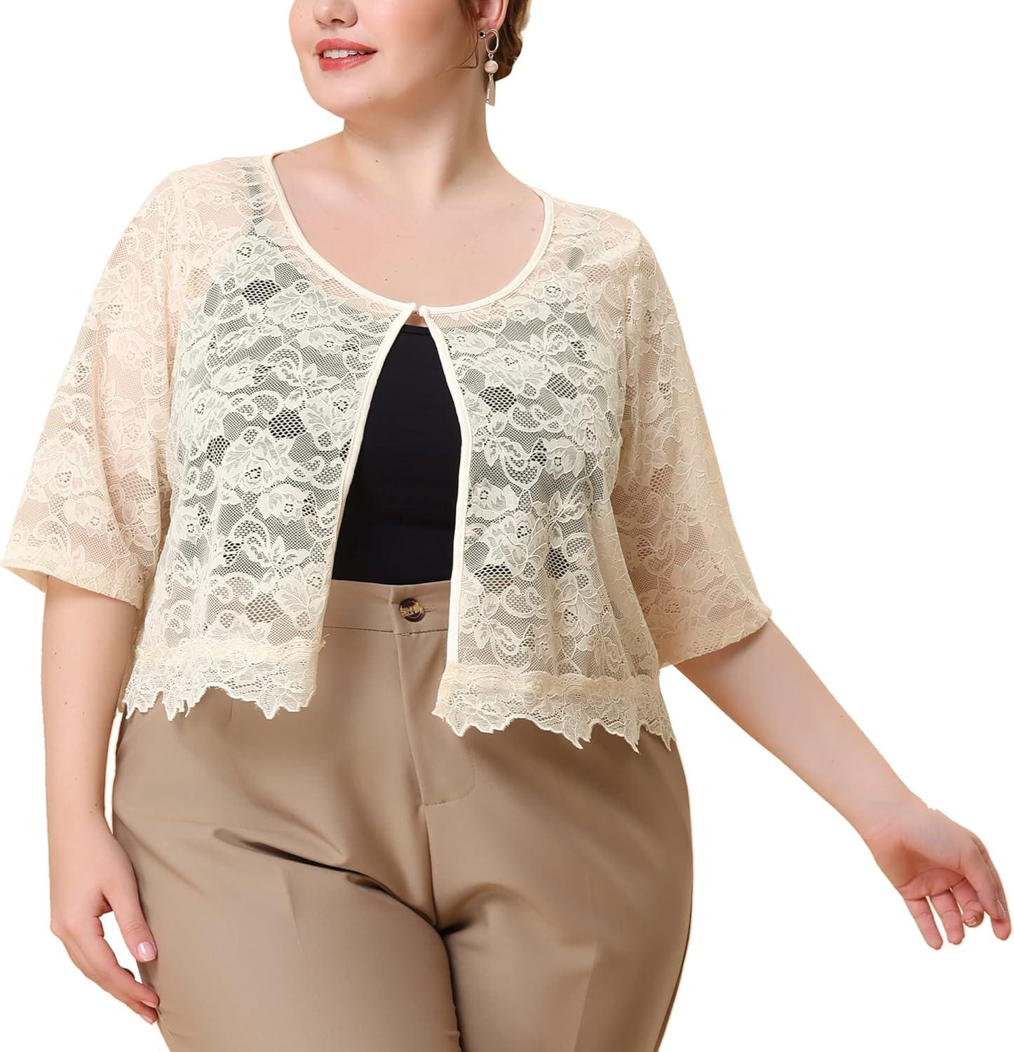 Why We Love the Agnes Orinda Plus Size Floral Bolero Shrug