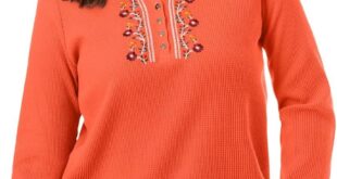 Why We Love the Woman Within Plus Size Embroidered Thermal Henley