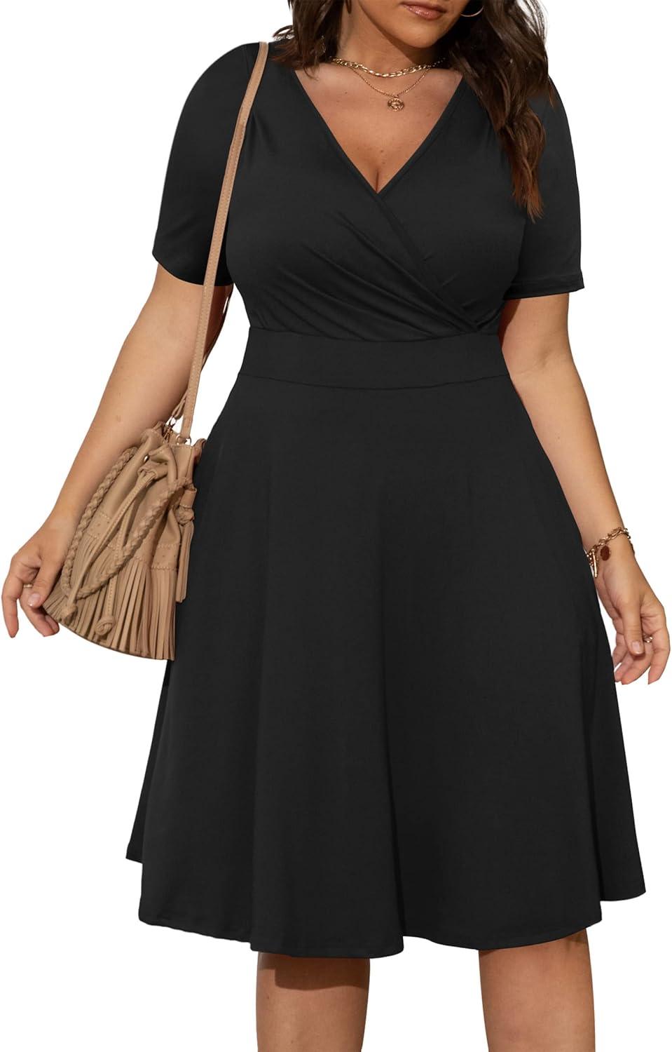 Why We Love the POSESHE Plus Size Wrap Dress with Pockets