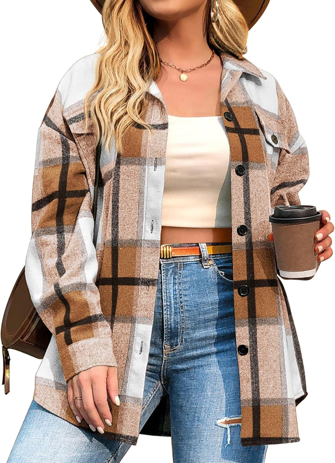 Why We Love the IN’VOLAND Plus Size Plaid Shacket This Fall