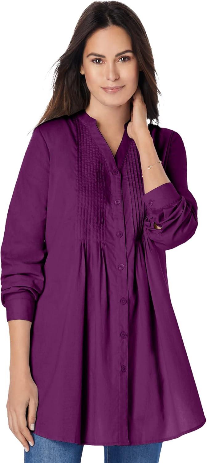 Why We Love the Woman Within Perfect Pintuck Tunic in Plum Purple