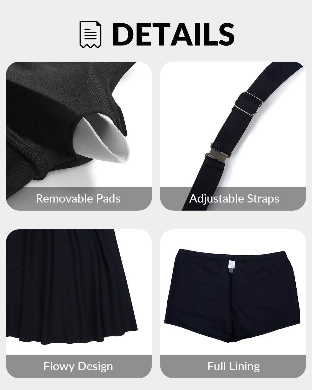 Why We Love Yonique's ​Plus Size Ruffle Tankini with Shorts