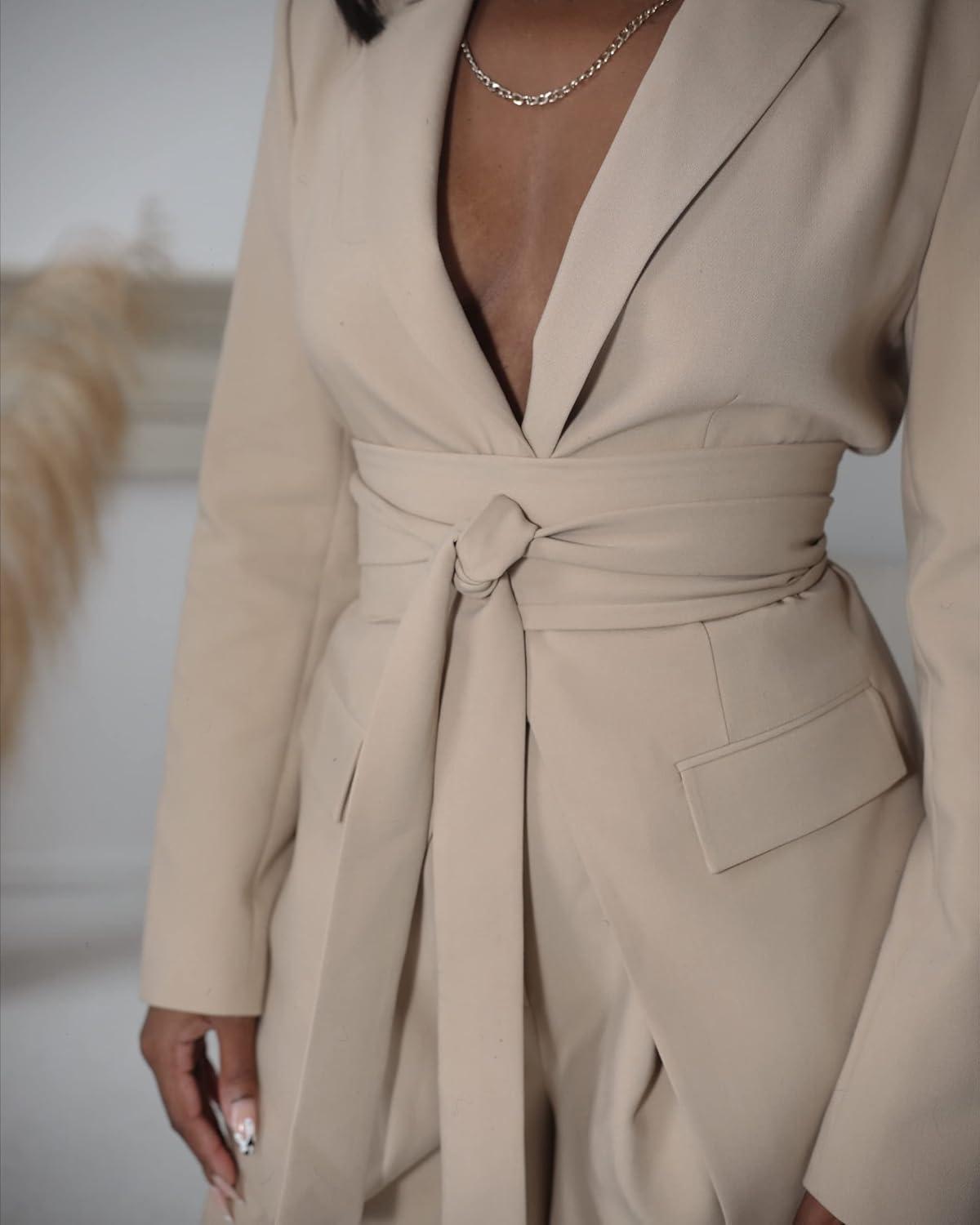 Our Review: The Drop Travertine tie waist Blazer's Style and fit