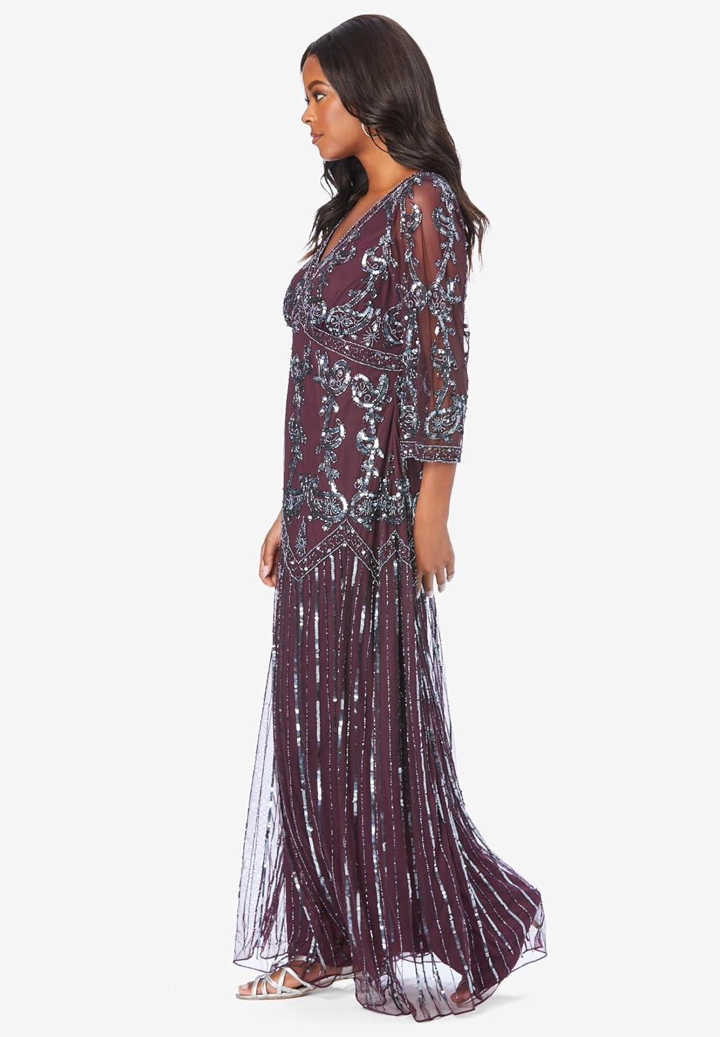 Our Take on⁤ Roaman's Plus Size Beaded V-Neck maxi Gown