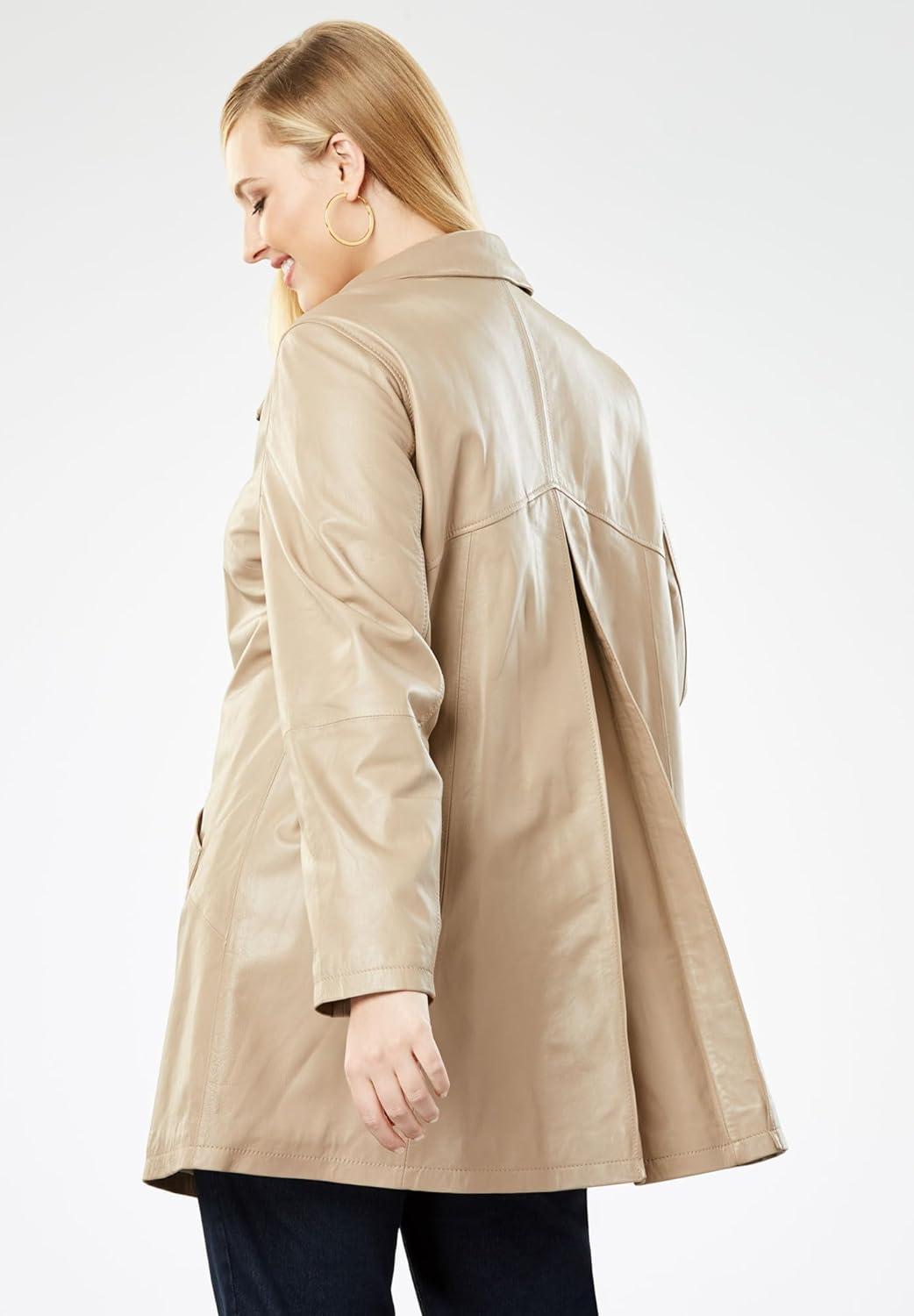 our Take on Jessica london's plus Size Zip-Front Leather Jacket