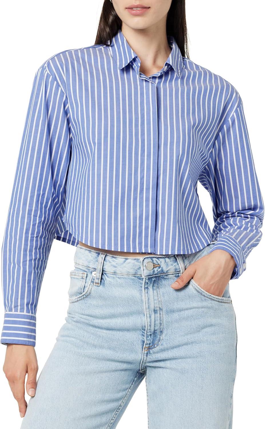 Our Honest Take on The Drop Women's Isadora Cropped Poplin Shirt