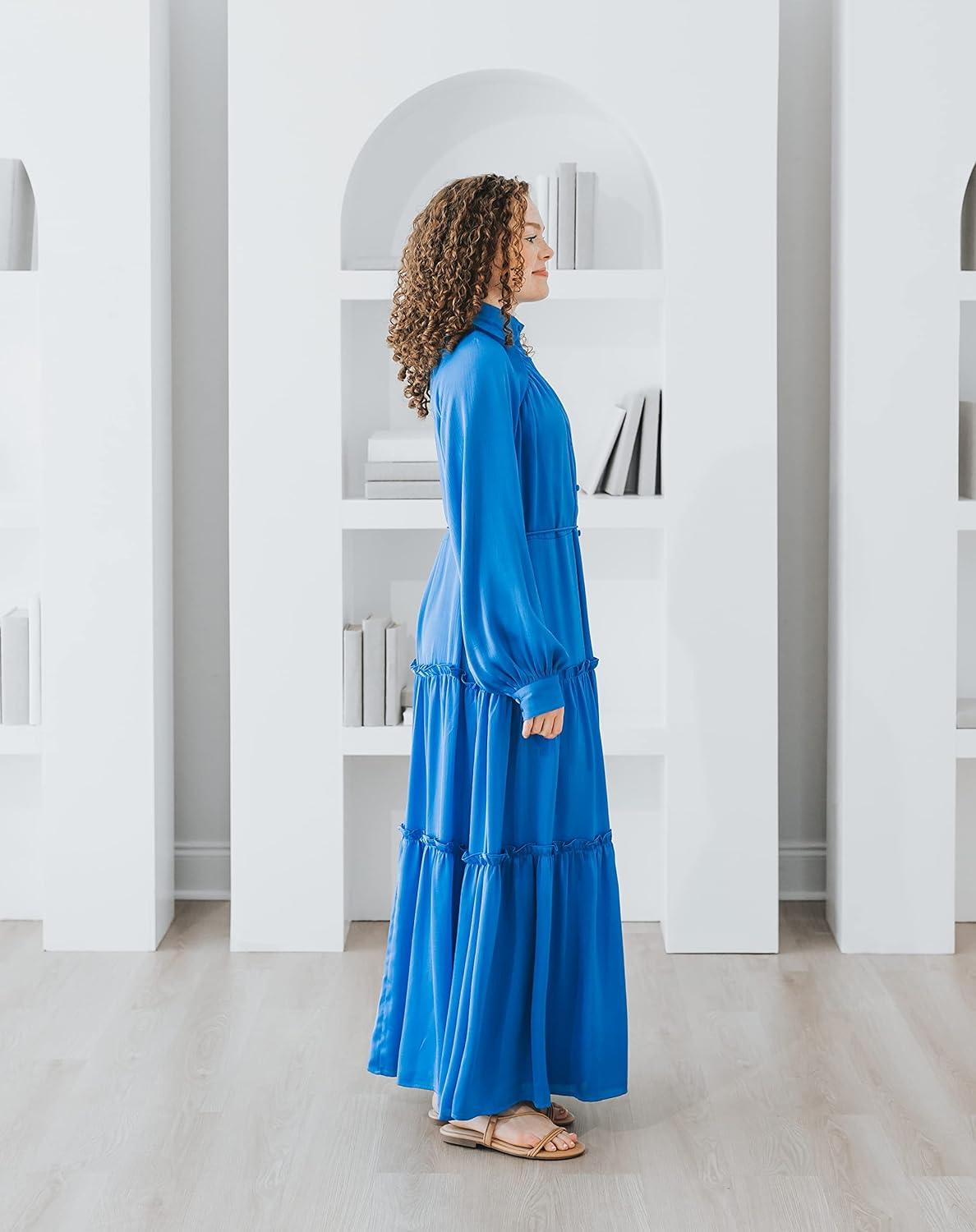 Our Take on The Drop's Azure blue Tie Waist Maxi Dress by @Withloveleena