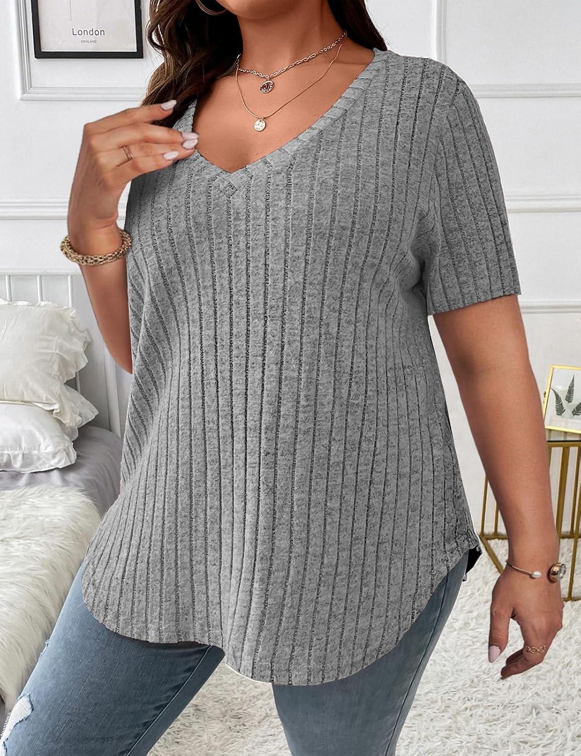 Why We Love Koscacy Plus⁤ Size V Neck ‌Tops: Lightweight & Stylish