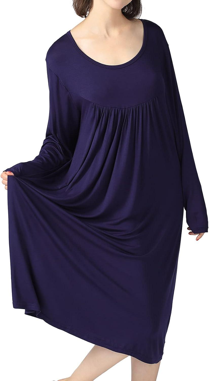 Our honest Take on Lu's chic Plus Size Long ‍Sleeve Nightgown