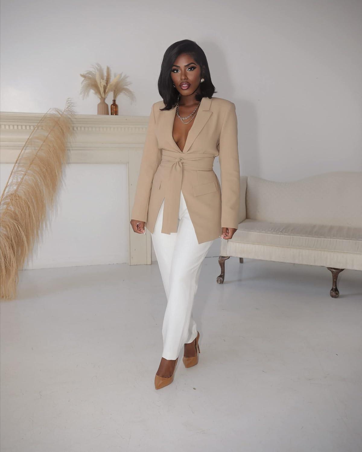 Our Review: The Drop Travertine Tie Waist Blazer's Style and Fit