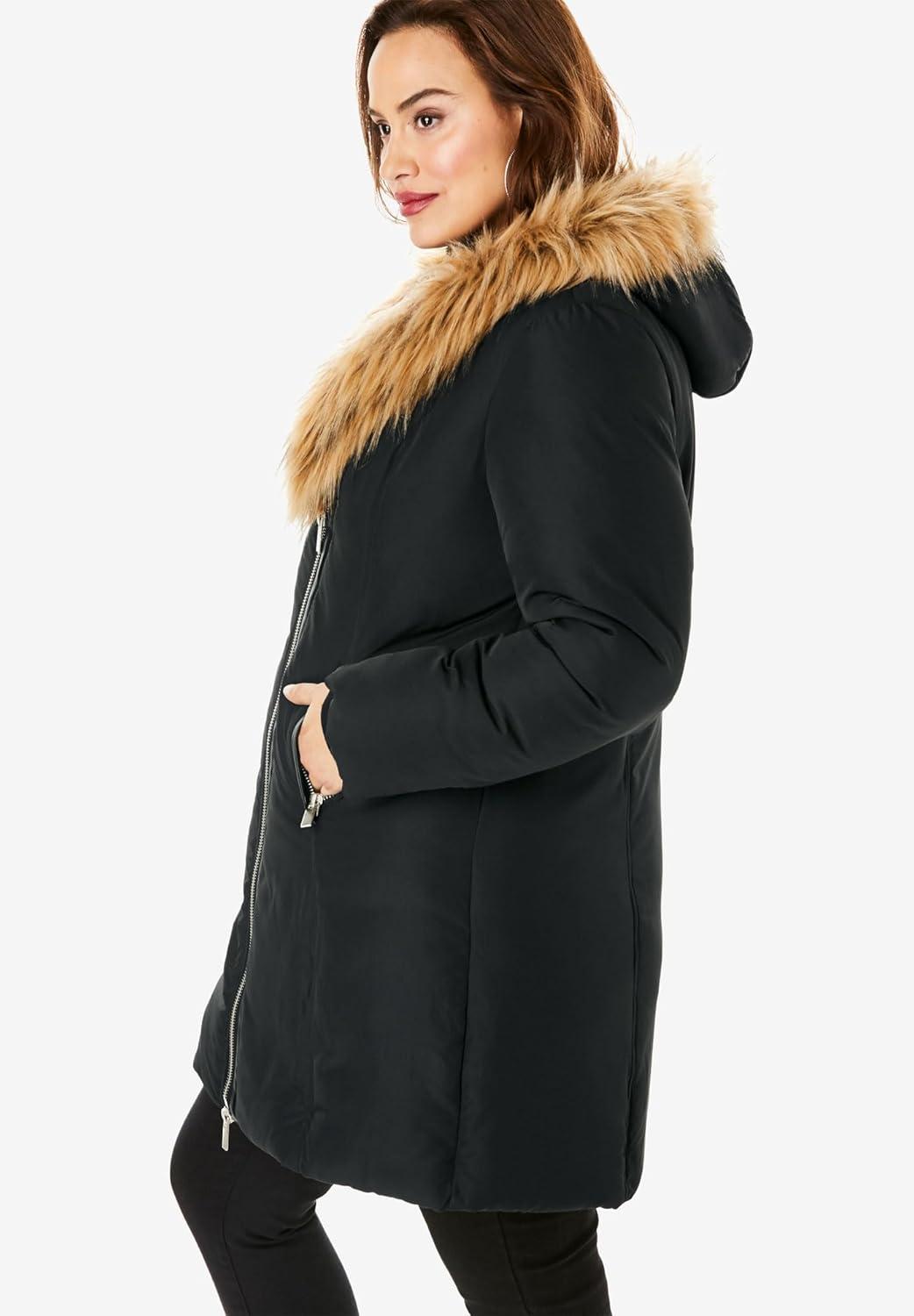 Our Take on roaman's ‌Plus⁢ Size Asymmetrical Double Layer Puffer Coat