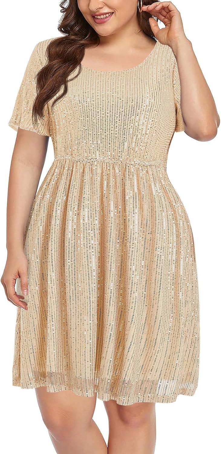 Sparkle and Style:‌ Our Take on Wenrine's plus size Sequin Dress