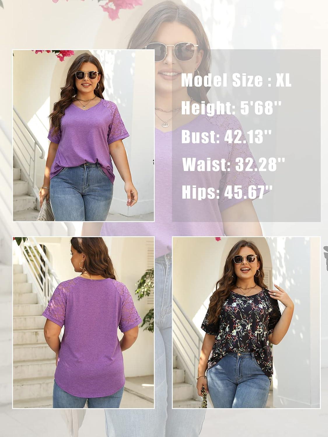 Our Take on DOLNINE's Plus-Size lace V Neck Tops for Summer
