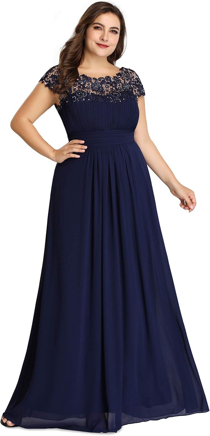 Our Honest Take on Ever-Pretty's⁣ Plus⁣ Size Lace Evening dress