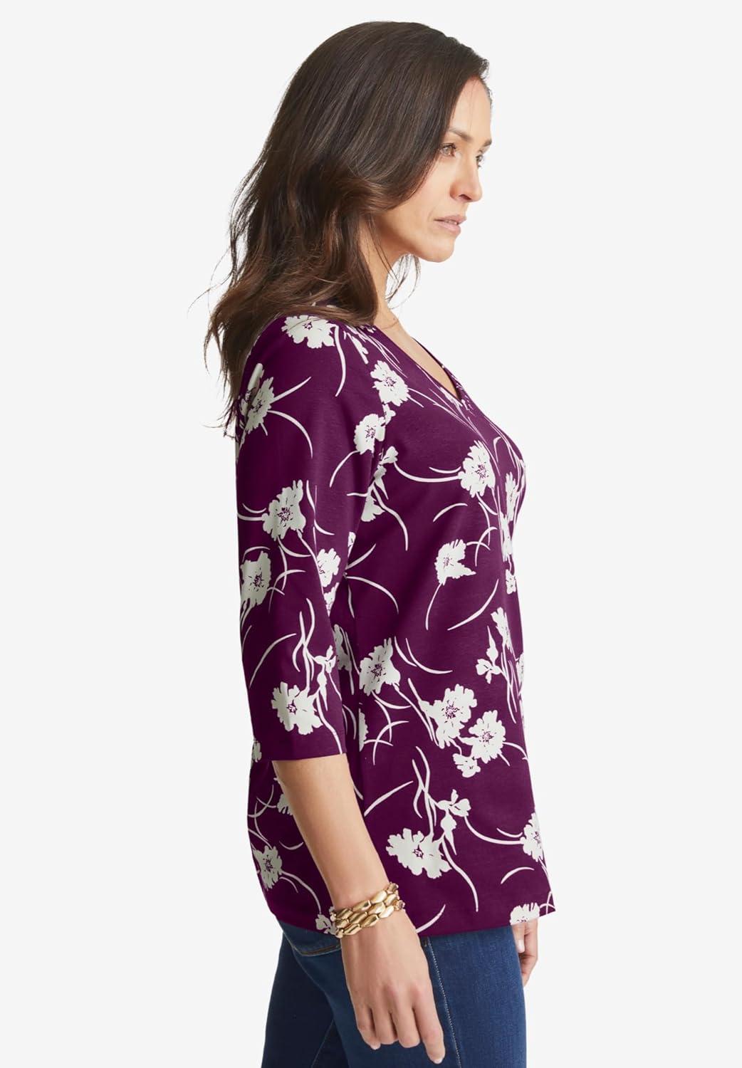 Our Take on the ⁣Jessica London Plus Size V-Neck Tee: Comfort & Fit Reviewed