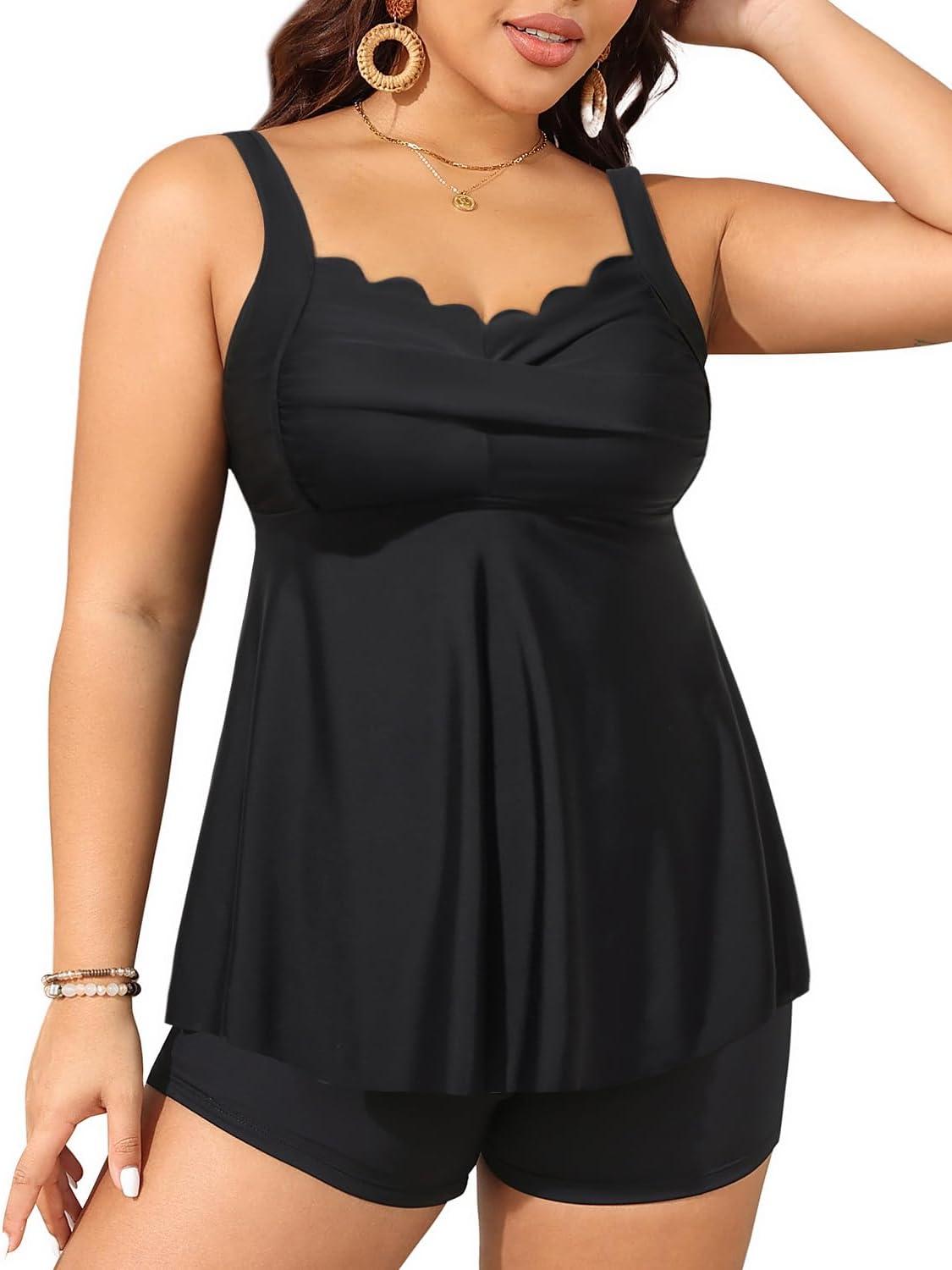 Why⁤ We Love Yonique's Plus Size Ruffle Tankini with Shorts