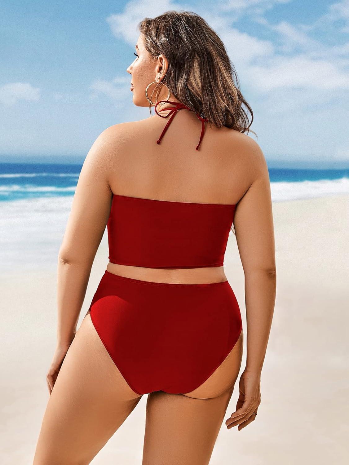 Our Honest Take on MakeMeChic's Plus Size ⁣Burgundy Bikini Set