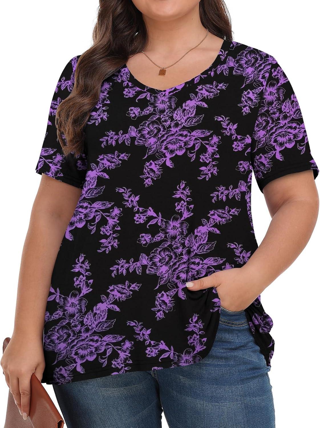 Our Honest Take on tencede's Plus⁢ Size Floral V-Neck Tops