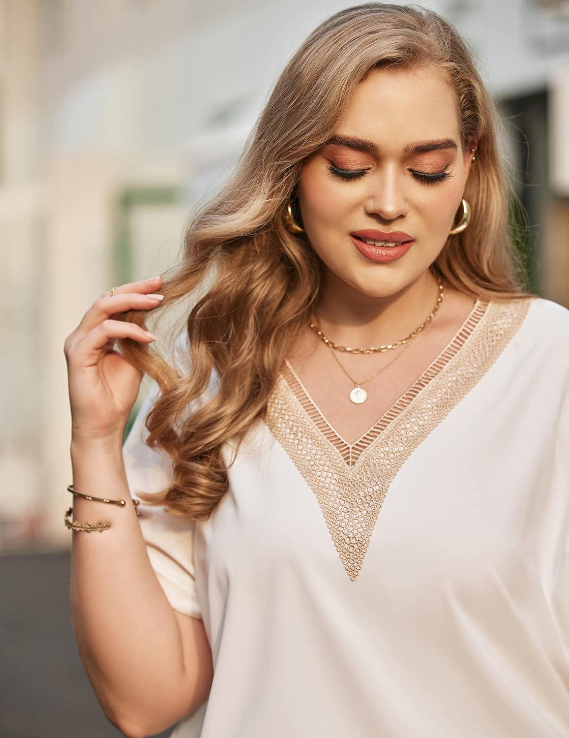 Our Honest​ Take on IN'VOLAND Plus Size Lace V Neck Tee