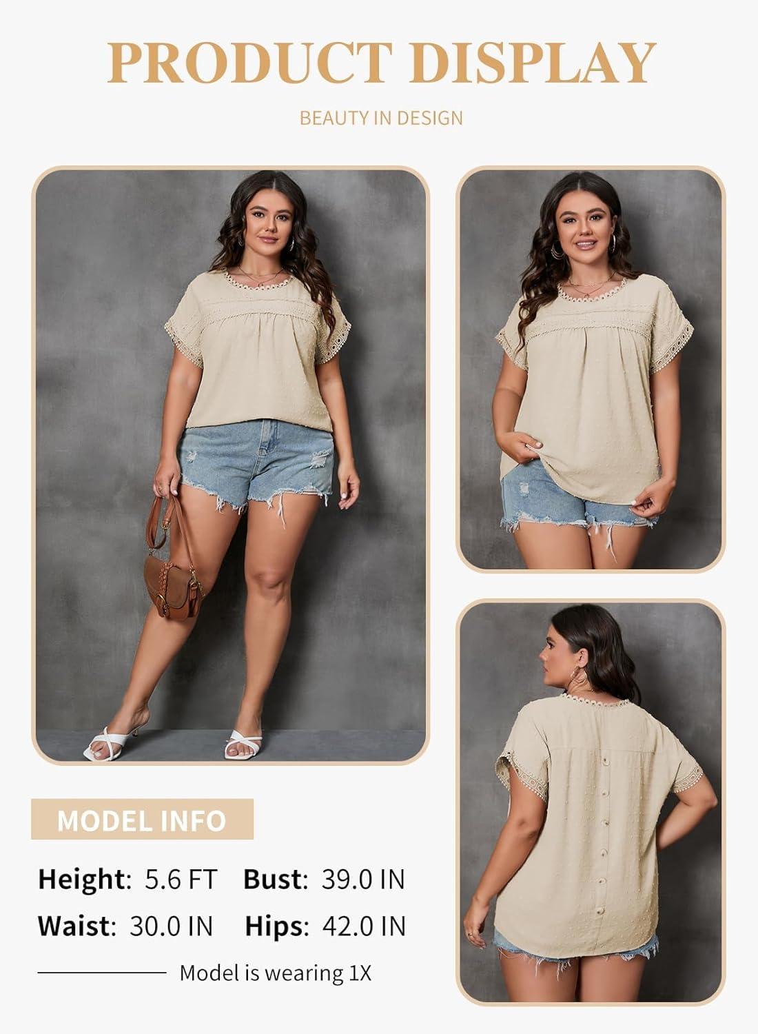 Why We Love Eytino's Plus‌ Size​ Lace Crochet Summer Tops