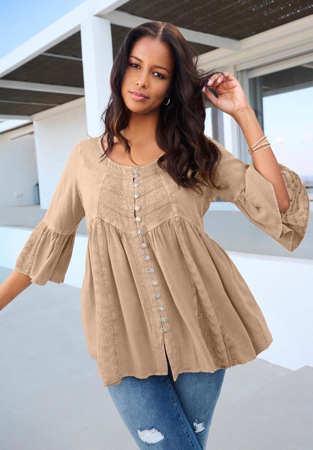 Our Honest‍ Take on Roaman's Plus⁢ Size Taylor Acid Wash Shirt