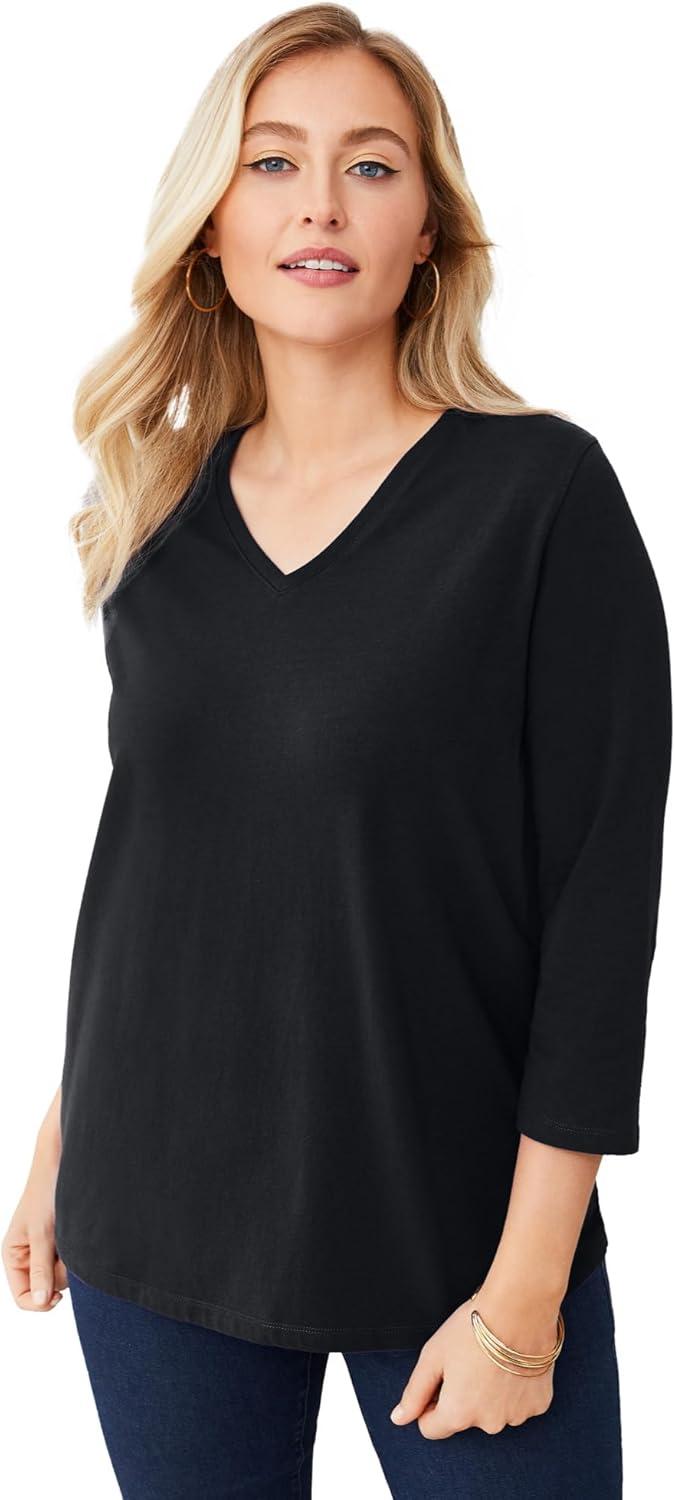 Our take on‍ the Jessica London Plus Size V-Neck Tee: Comfort & Fit Reviewed