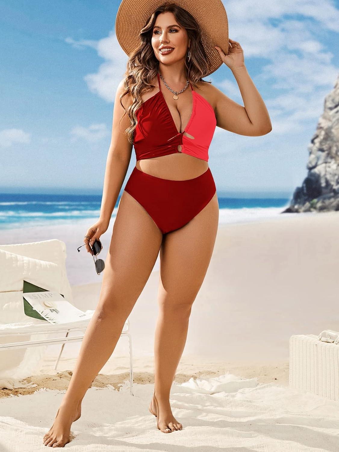 Our Honest Take⁢ on​ MakeMeChic's Plus Size Burgundy Bikini ⁢Set