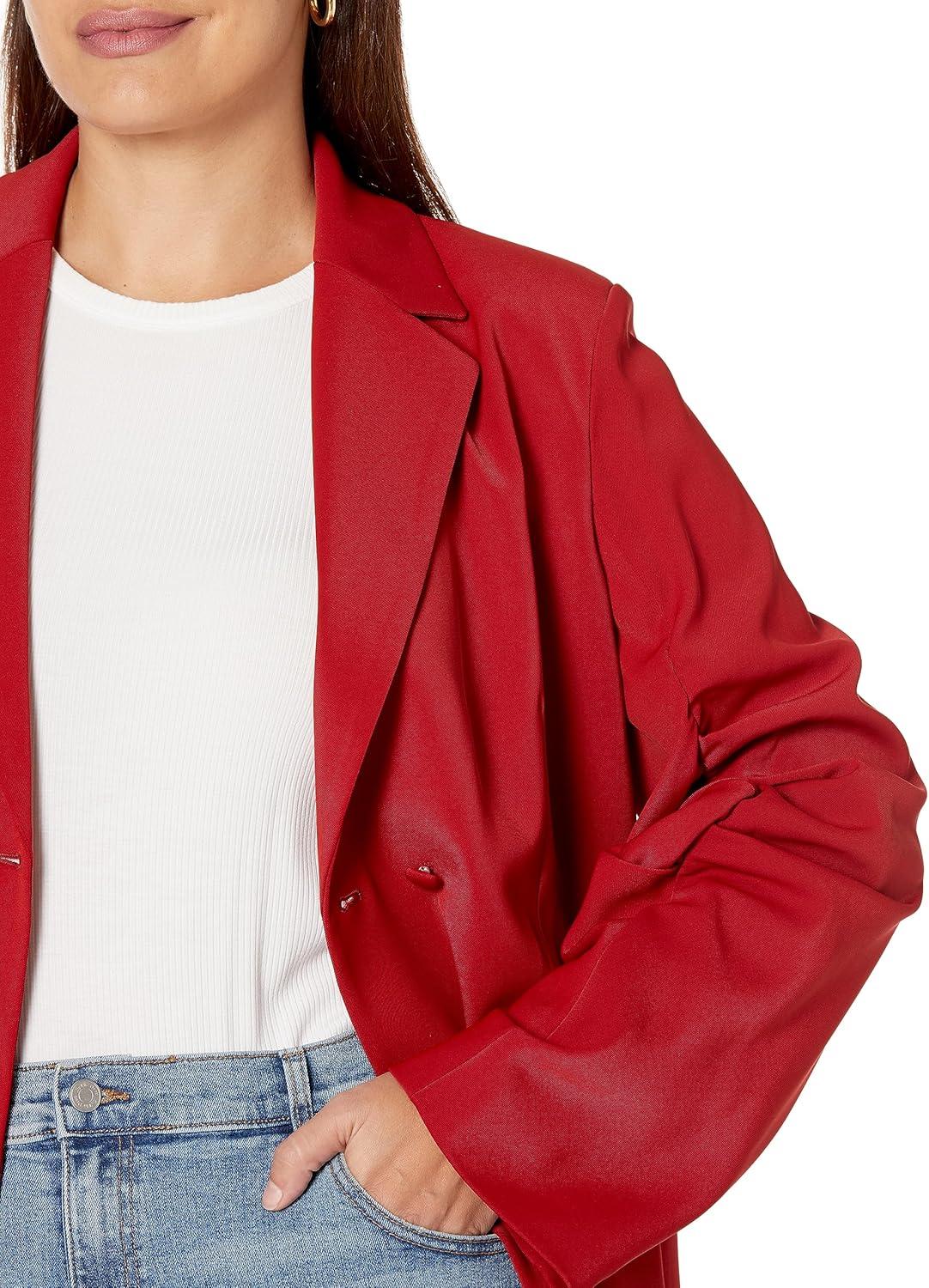 Why We're Loving The Drop's Flame Scarlet Ruched Sleeve Blazer