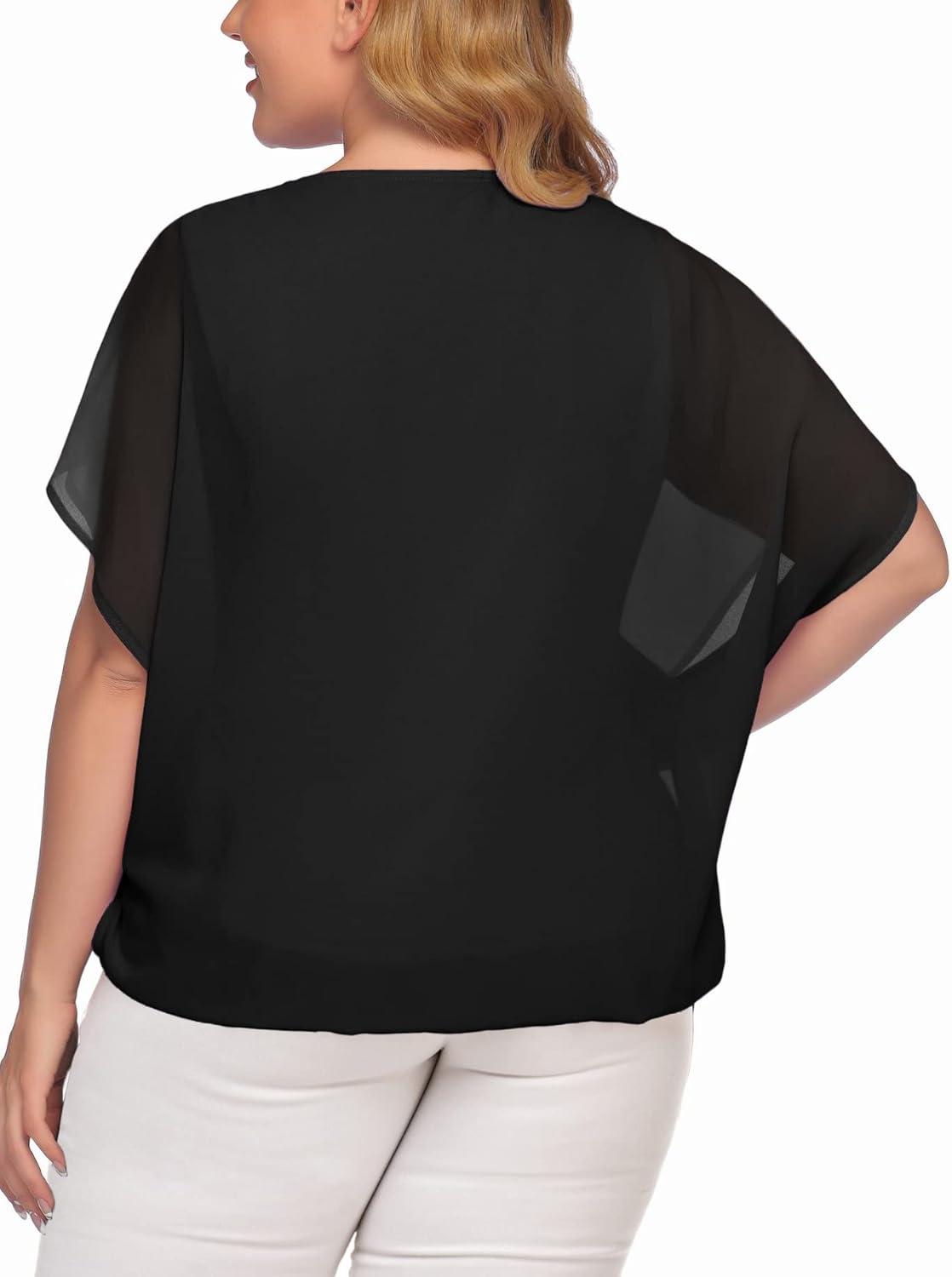 Our Take on IN'VOLAND's Plus Size‌ Chiffon Batwing Sleeve Blouse