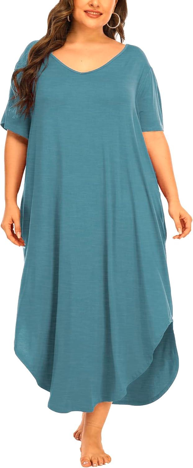 Our Take on the Plus Size Maxi Nightgown with Pockets: Comfort ‍& Style