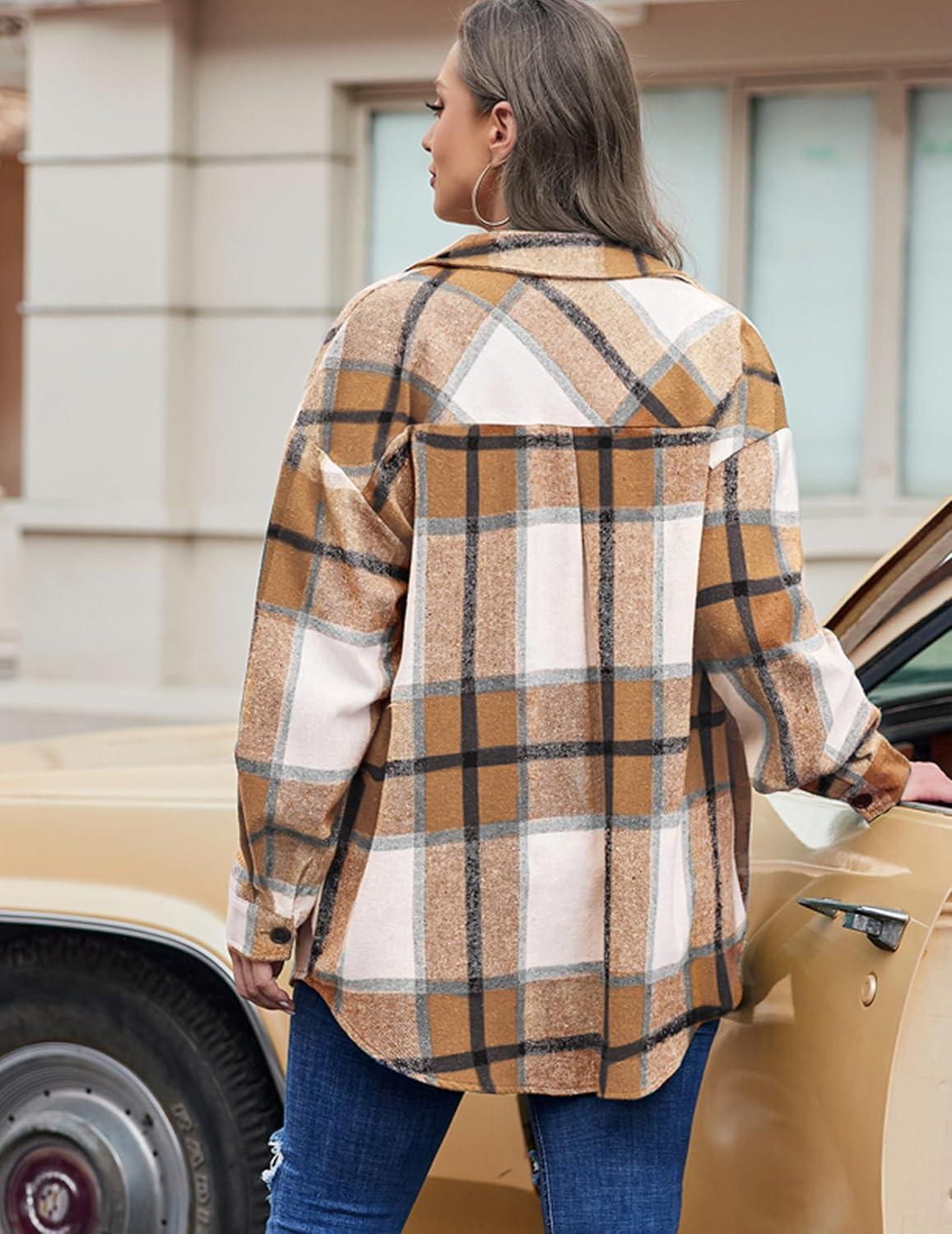 Why We Love the ‍IN'VOLAND Plus Size Plaid Shacket This Fall