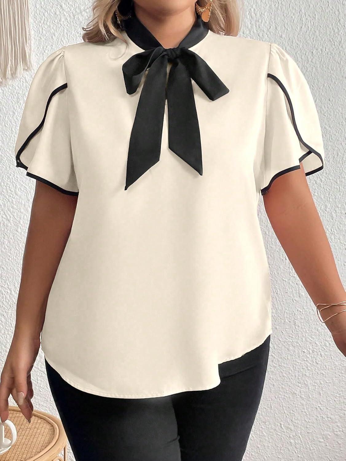 Our⁤ Take on the Plus ‍size Bow‌ Tie Neck ⁣Office Blouse: Stylish⁤ & Smart