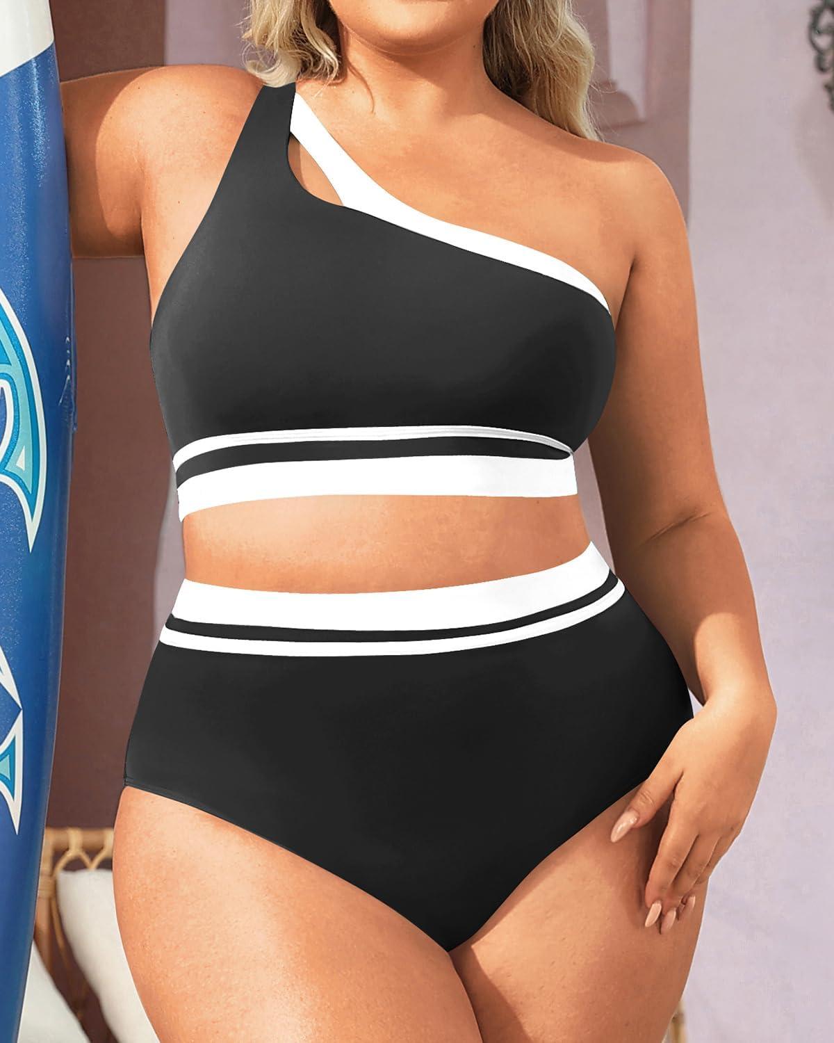 Why We're Loving Aqua eve's Plus Size High-Waisted⁣ Bikini Set