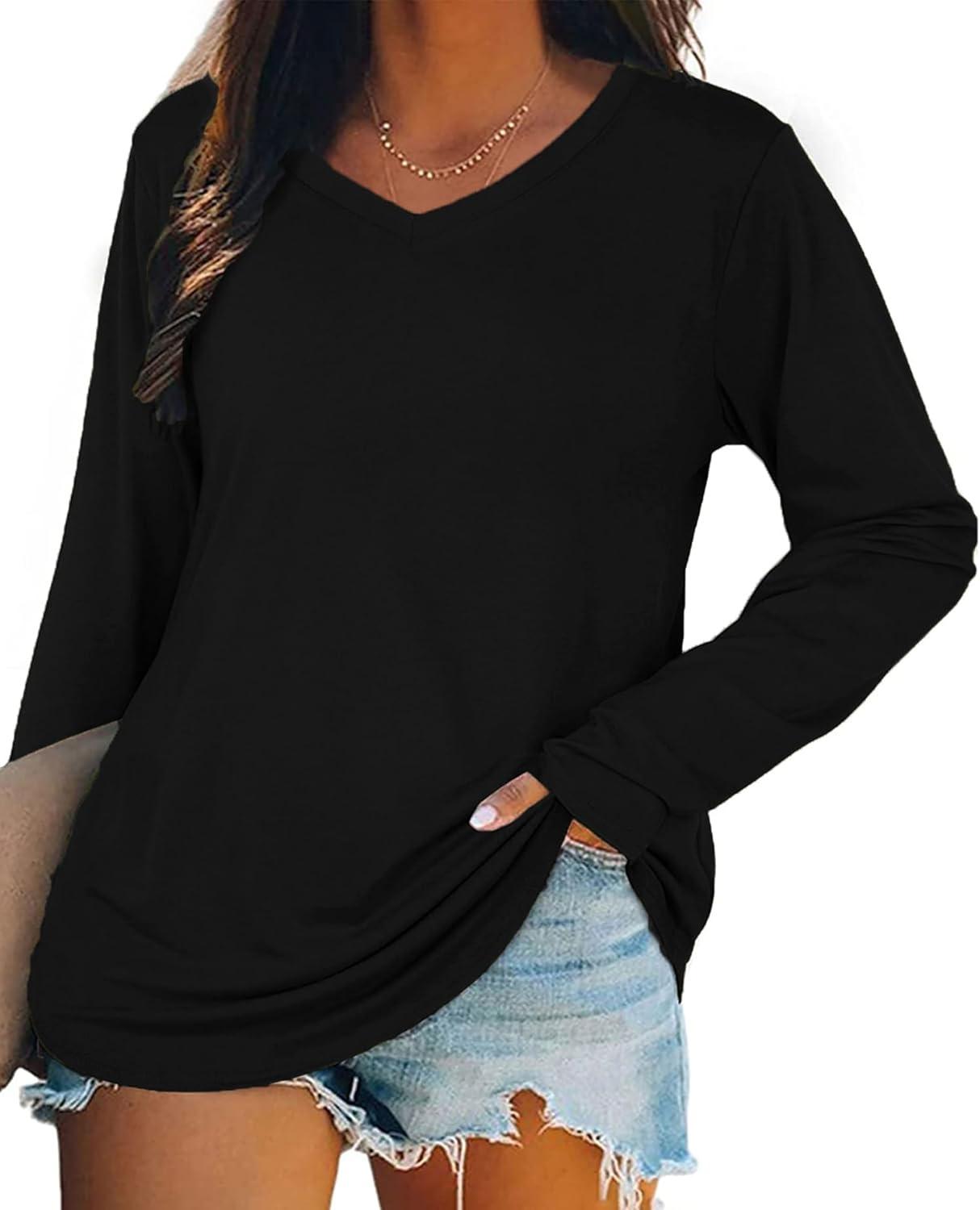 Our ​Take on the Plus‍ Size V Neck Long‍ Sleeve ‌Tee: Stylish ⁢& Comfy